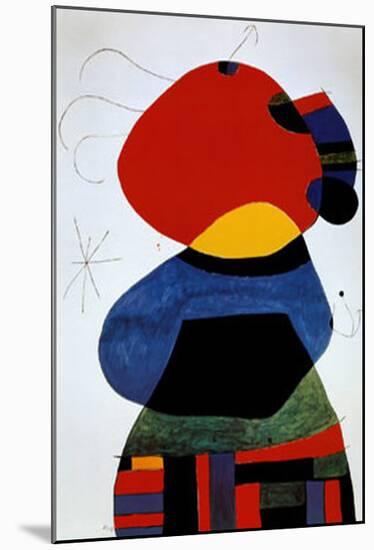 Femme aux Trois Cheveux-Joan Miro-Mounted Art Print