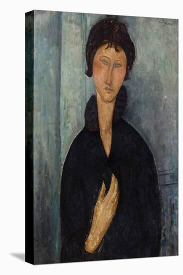 Femme aux yeux bleus-Amedeo Modigliani-Stretched Canvas