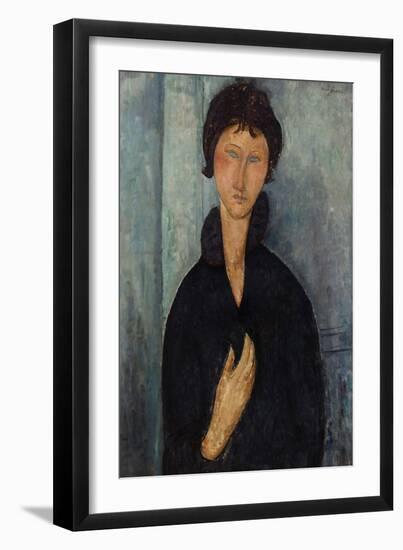 Femme aux yeux bleus-Amedeo Modigliani-Framed Giclee Print