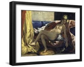 Femme Caressant Un Perroquet-Eugene Delacroix-Framed Giclee Print