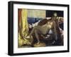 Femme Caressant Un Perroquet-Eugene Delacroix-Framed Giclee Print