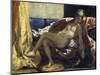 Femme Caressant Un Perroquet-Eugene Delacroix-Mounted Giclee Print