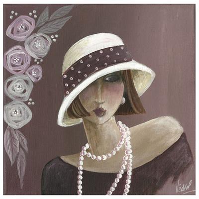 Femme Chapeau Blanc Violet' Prints - Véronique Didier-Laurent |  AllPosters.com