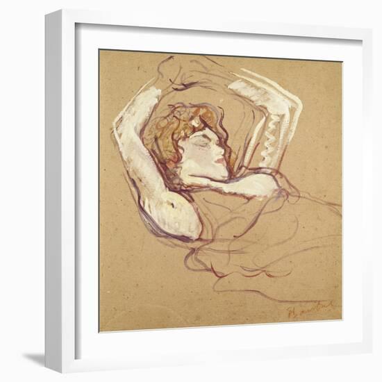 Femme Couchee Sur le Dos-Henri de Toulouse-Lautrec-Framed Giclee Print