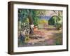 Femme cousant (Woman Sewing)-Henri Lebasque-Framed Premium Giclee Print