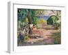 Femme cousant (Woman Sewing)-Henri Lebasque-Framed Premium Giclee Print