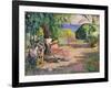 Femme cousant (Woman Sewing)-Henri Lebasque-Framed Giclee Print