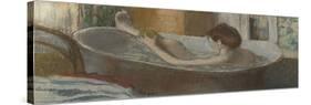 Femme dans son bain s'épongeant la jambe-Edgar Degas-Stretched Canvas