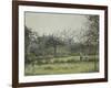 Femme dans un verger, matinée d'automne, jardin d'Eragny-Camille Pissarro-Framed Giclee Print