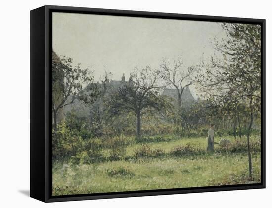 Femme dans un verger, matinée d'automne, jardin d'Eragny-Camille Pissarro-Framed Stretched Canvas