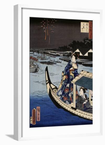 Femme dans une barque durant une fête-Utagawa Toyokuni-Framed Giclee Print