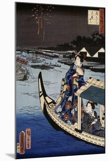 Femme dans une barque durant une fête-Utagawa Toyokuni-Mounted Giclee Print