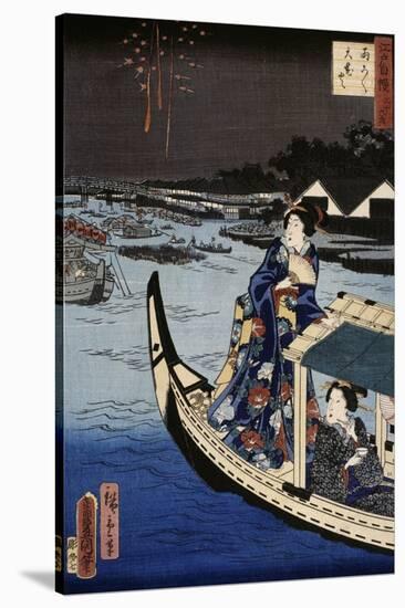 Femme dans une barque durant une fête-Utagawa Toyokuni-Stretched Canvas