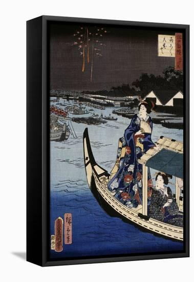 Femme dans une barque durant une fête-Utagawa Toyokuni-Framed Stretched Canvas