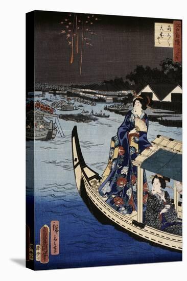 Femme dans une barque durant une fête-Utagawa Toyokuni-Stretched Canvas