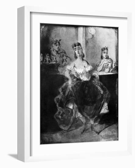 Femme Dansant Devant Un Comptoir, 19th Century-Constantin Guys-Framed Giclee Print