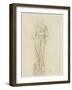 Femme, de dos, vêtue d'une robe longue, ample et ceinturée-Edgar Degas-Framed Giclee Print