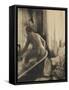 Femme debout dans une baignoire-Edgar Degas-Framed Stretched Canvas