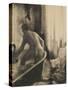 Femme debout dans une baignoire-Edgar Degas-Stretched Canvas