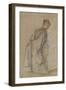 Femme debout de dos se retournant-Jean Antoine Watteau-Framed Giclee Print