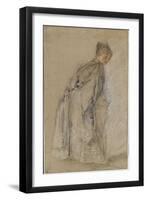 Femme debout de dos se retournant-Jean Antoine Watteau-Framed Giclee Print