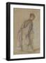 Femme debout de dos se retournant-Jean Antoine Watteau-Framed Giclee Print