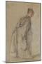 Femme debout de dos se retournant-Jean Antoine Watteau-Mounted Giclee Print