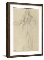 Femme debout, de dos, vêtue d'une longue robe-Edgar Degas-Framed Giclee Print