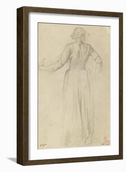 Femme debout, de dos, vêtue d'une longue robe-Edgar Degas-Framed Giclee Print