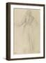 Femme debout, de dos, vêtue d'une longue robe-Edgar Degas-Framed Giclee Print