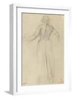 Femme debout, de dos, vêtue d'une longue robe-Edgar Degas-Framed Giclee Print