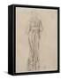 Femme debout, drapée, vue de dos ; étude pour Sémiramis-Edgar Degas-Framed Stretched Canvas