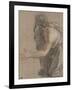 Femme drapée agenouillée, se retournant en ouvrant les bras-Antoine Coypel-Framed Giclee Print