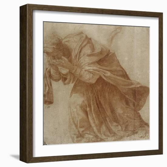 Femme drapée, penchée en avant portant ses mains devant ses yeux-Daniele Da Volterra-Framed Giclee Print
