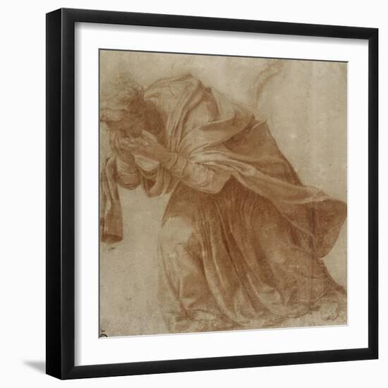 Femme drapée, penchée en avant portant ses mains devant ses yeux-Daniele Da Volterra-Framed Giclee Print