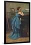 'Femme en bleu', 1874, (1939)-Jean-Baptiste-Camille Corot-Framed Giclee Print