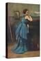 'Femme en bleu', 1874, (1939)-Jean-Baptiste-Camille Corot-Stretched Canvas