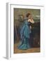 'Femme en bleu', 1874, (1939)-Jean-Baptiste-Camille Corot-Framed Giclee Print