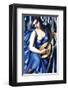 Femme en Bleu Avec Guitare-Tamara de Lempicka-Framed Premium Giclee Print