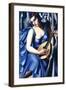 Femme en Bleu Avec Guitare-Tamara de Lempicka-Framed Premium Giclee Print