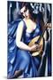 Femme en Bleu Avec Guitare-Tamara de Lempicka-Mounted Premium Giclee Print