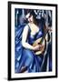 Femme en Bleu Avec Guitare-Tamara de Lempicka-Framed Premium Giclee Print