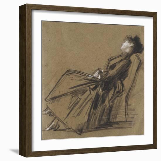 Femme endormie-Jean Jacques Henner-Framed Giclee Print