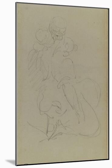 Femme et enfant-Edouard Manet-Mounted Giclee Print