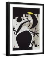 Femme et Oiseaux Dans la Nuit, 1969 - 1974-Joan Miro-Framed Giclee Print