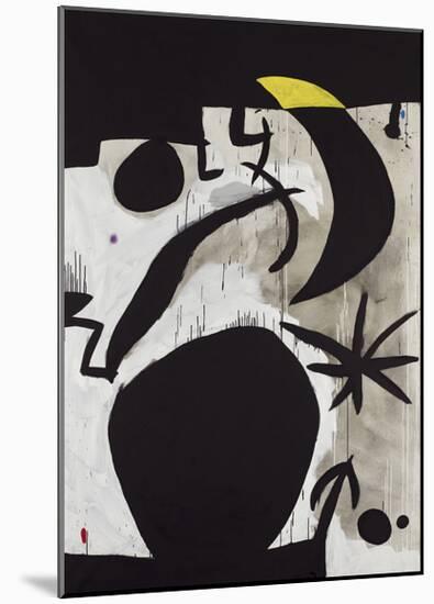 Femme et Oiseaux Dans la Nuit, 1969 - 1974-Joan Miro-Mounted Giclee Print