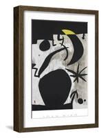 Femme et Oiseaux Dans la Nuit, 1969 - 1974-Joan Miro-Framed Art Print