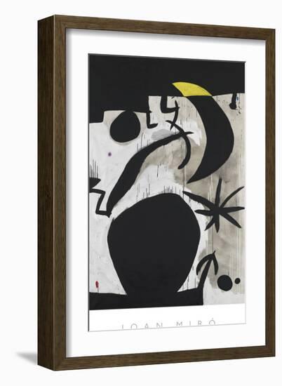 Femme et Oiseaux Dans la Nuit, 1969 - 1974-Joan Miro-Framed Art Print