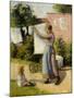 Femme étendant du linge-Camille Pissarro-Mounted Giclee Print