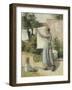 Femme étendant du linge-Camille Pissarro-Framed Giclee Print